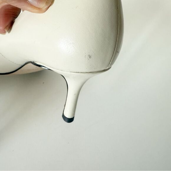 Tory Burch Womens Eleanor Leather Cream Old Money  Pointed Toe Pump Sz 5.5 - Picture 8 of 9